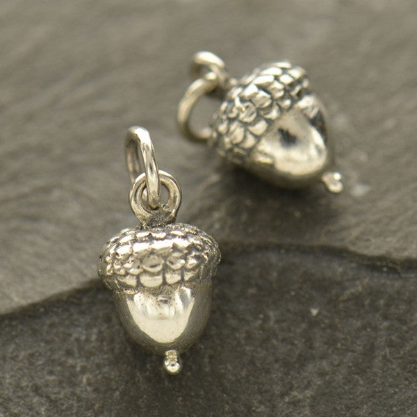 Sterling Silver Acorn Charm - Poppies Beads n' More
