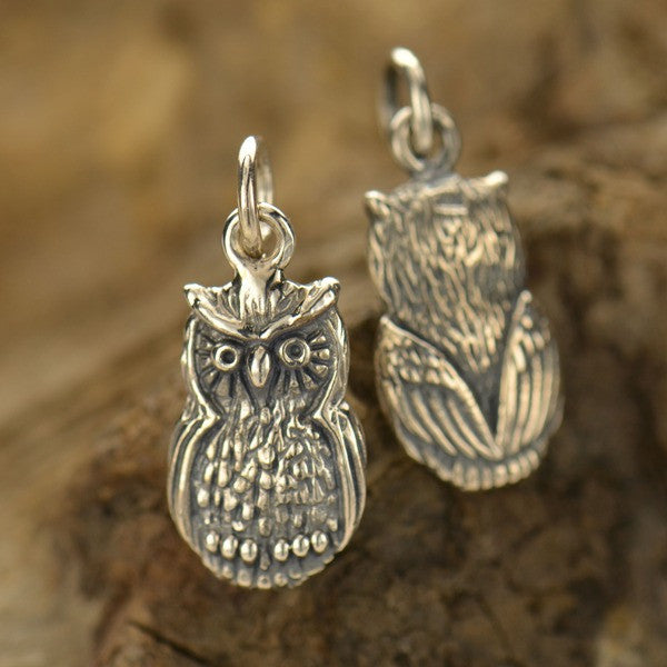 Sterling Silver Owl Charm - Poppies Beads n' More