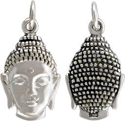 Sterling Silver Buddha Head Charm - Poppies Beads n' More