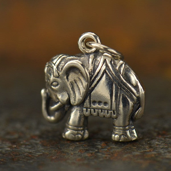 Elephant Charm - Sterling Silver - Poppies Beads n' More