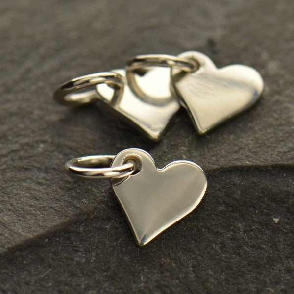 Tiny Sterling Silver Heart Dangle - Poppies Beads n' More