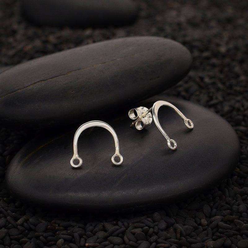 Sterling Silver Arch Bar Post Earrings - Poppies Beads n' More