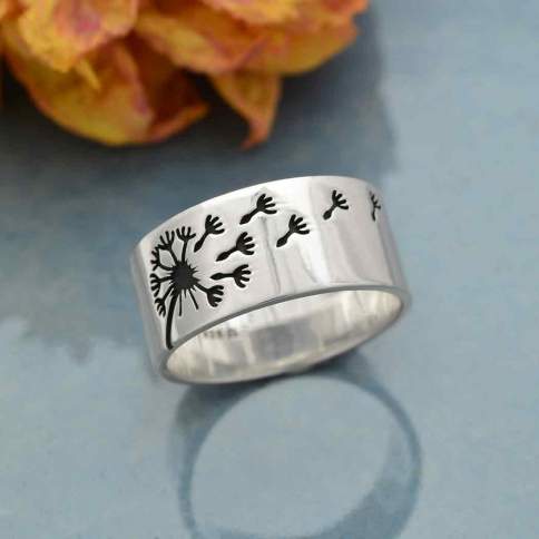 Sterling Silver Dandelion Ring - Poppies Beads n' More