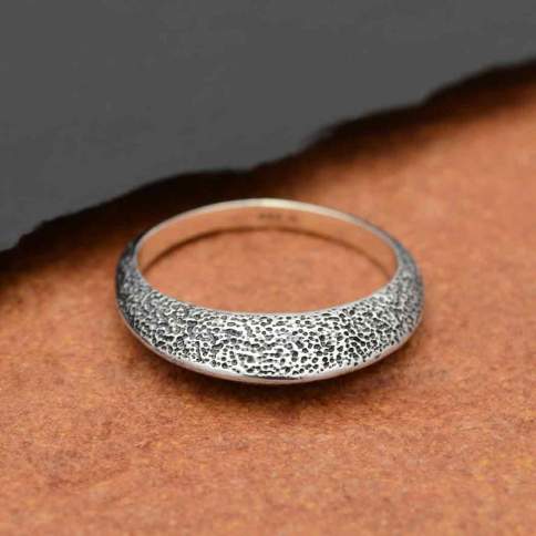 Sterling Silver Textured Ridged Ring - Poppies Beads n' More