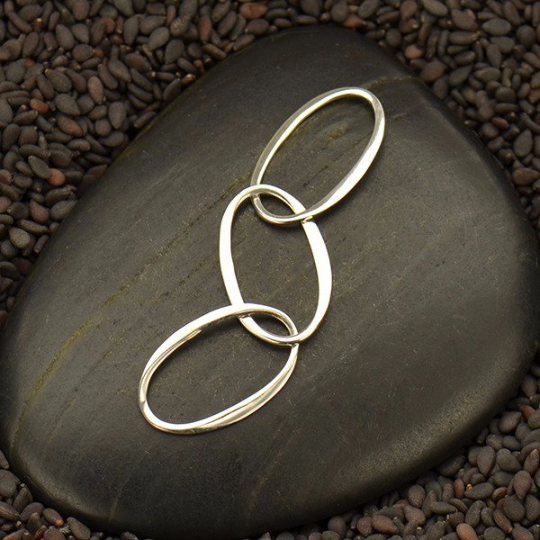 Sterling Silver Oval Link Chain Segment - Poppies Beads n' More