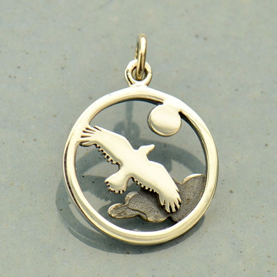 Sterling Silver Raven Charm - Poppies Beads n' More