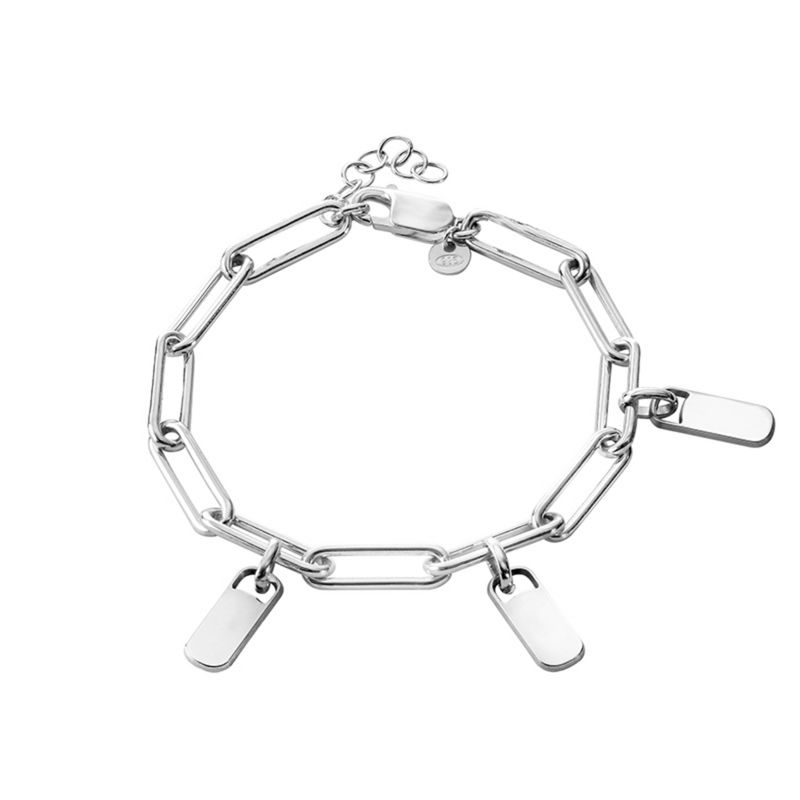 Sterling Silver Paperclip Name Bracelet - Poppies Beads n' More