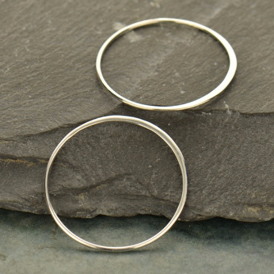 Sterling Silver 2X Large Circle Link - Poppies Beads n' More