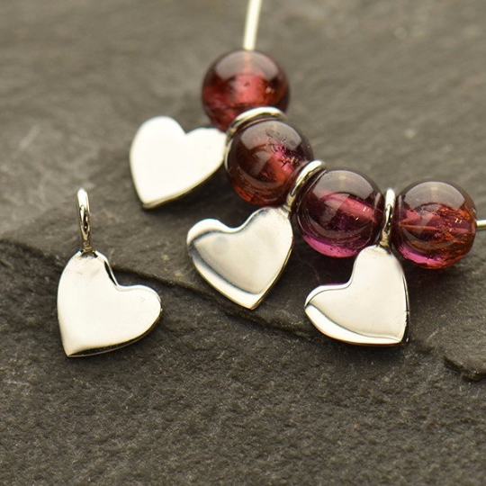Sterling Silver Tiny Heart Dangle - Poppies Beads n' More