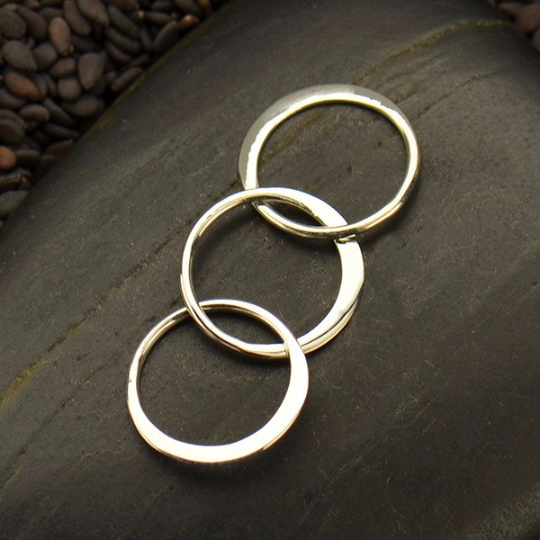 Sterling Silver Circle Link Chain Segment - Poppies Beads n' More