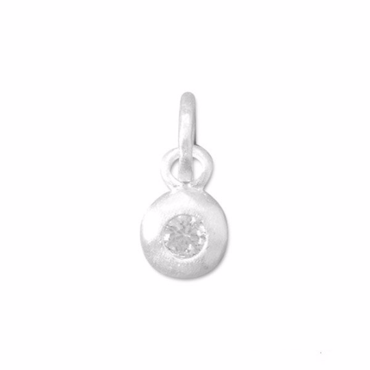 Sterling Silver Matte CZ Charms - Poppies Beads n' More
