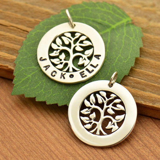 Sterling Silver Tree of Life Stamping Blank Pendant - Poppies Beads n' More