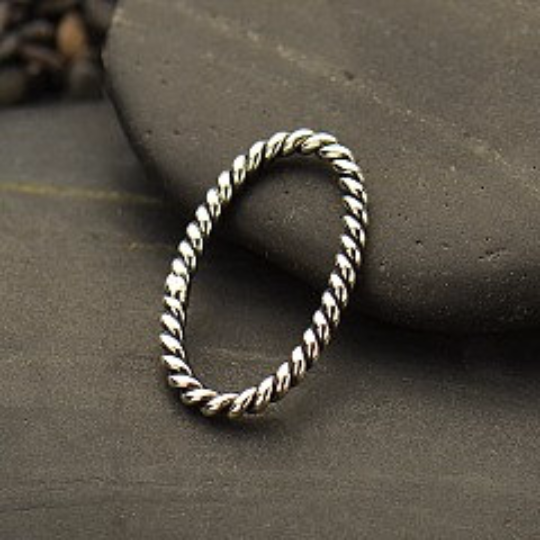 Sterling Silver Twisted Wire Oval Link - Poppies Beads n' More