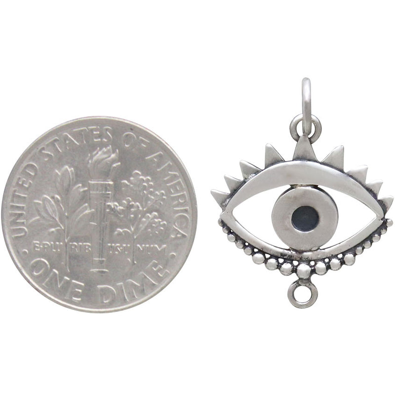 Sterling Silver Large Evil Eye Link - Poppies Beads n' More