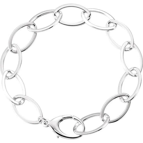 Sterling silver Oval Link Bracelet - Poppies Beads n' More