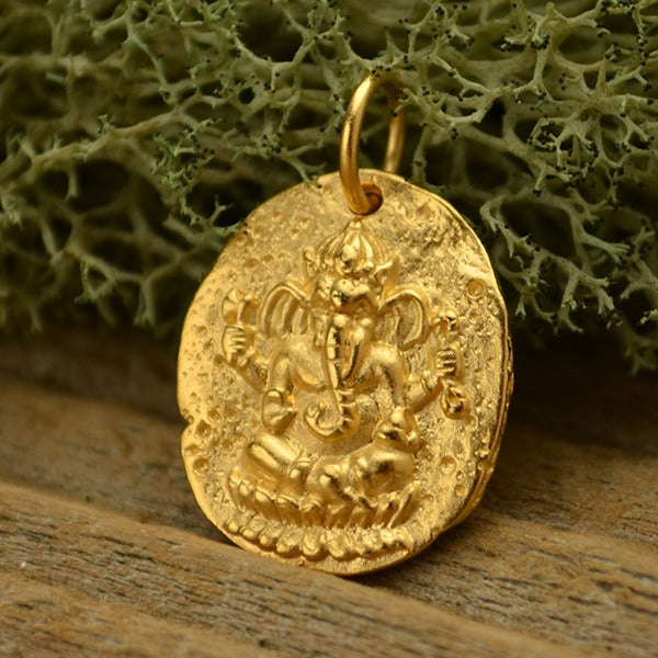 Ancient Ganesh Coin Charm - Poppies Beads n' More
