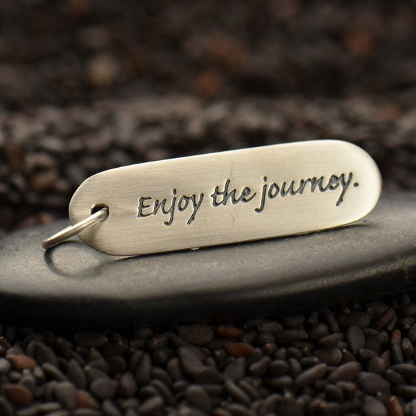 Sterling Silver Quote Charm - Enjoy the journey - Poppies Beads n' More