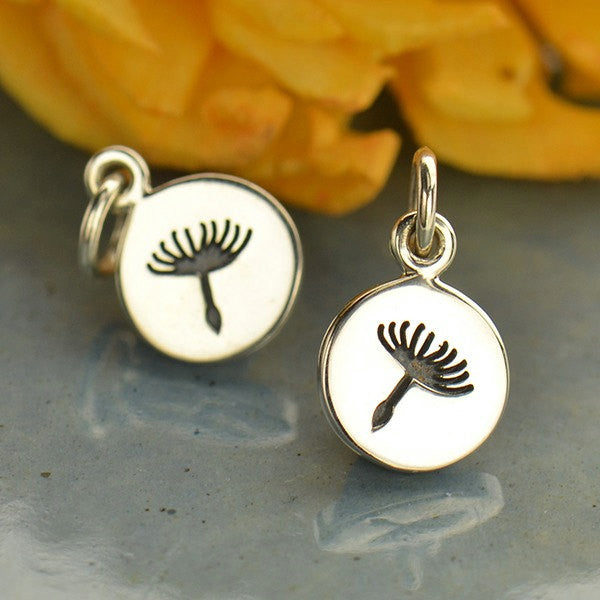 Sterling Silver Small Dandelion Charm - Poppies Beads n' More
