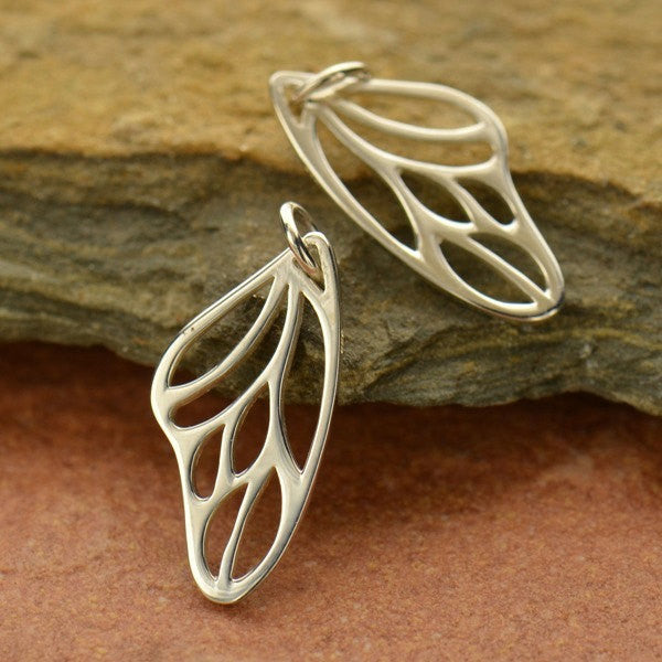 Sterling Silver Butterfly Wing Charm - Poppies Beads n' More