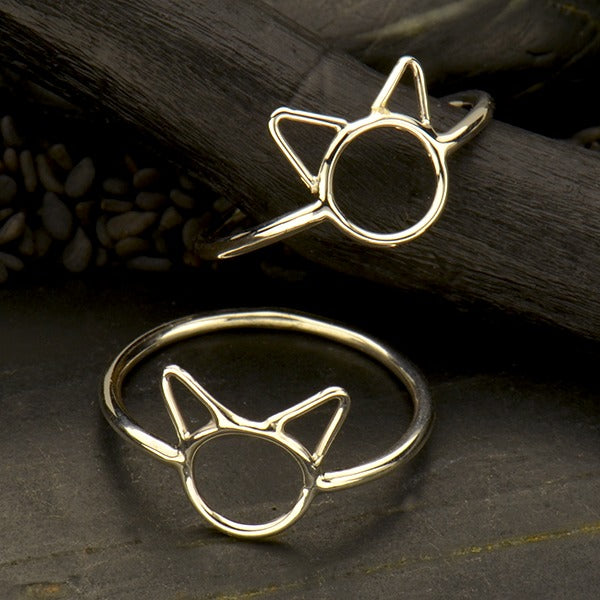 Sterling Silver Small Cat Ring - Poppies Beads n' More