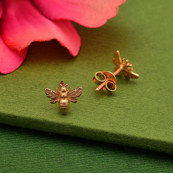 Tiny Bee Post Earrings - Poppies Beads n' More