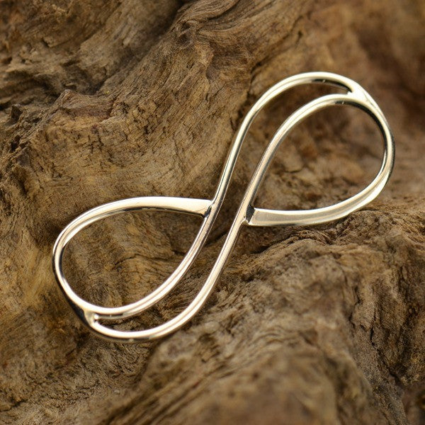 Large Sterling Silver Double Wire Infinity Link - Poppies Beads n' More