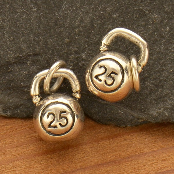 Sterling Silver Kettle Bell Charm - Poppies Beads n' More