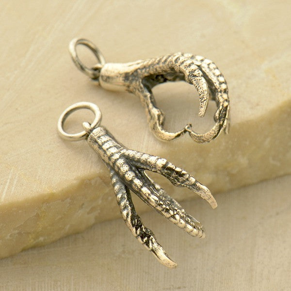Sterling Silver Bird Claw Charm - Poppies Beads n' More