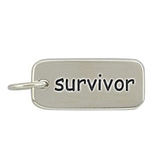 Word Charm - "Survivor" - Poppies Beads n' More