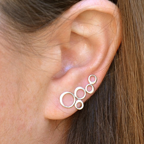 Sterling Silver Bubble Ear Climbers - Poppies Beads n' More
