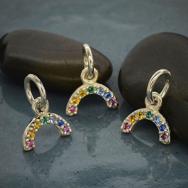 Tiny Rainbow Charm with Nano Gems - Poppies Beads n' More