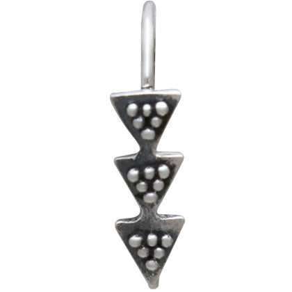 Sterling Silver Ear Hooks with Stacked Triangles - Poppies Beads n' More