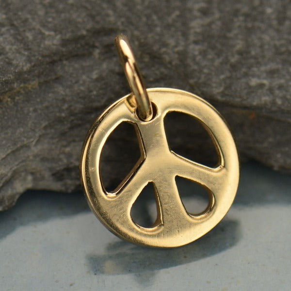 Small Peace Sign Charm, - Poppies Beads n' More