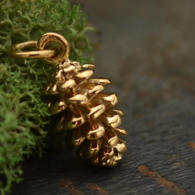 Bronze Pinecone Charm - Poppies Beads n' More