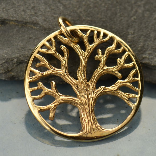 Textured Tree of Life Charm, - Poppies Beads n' More