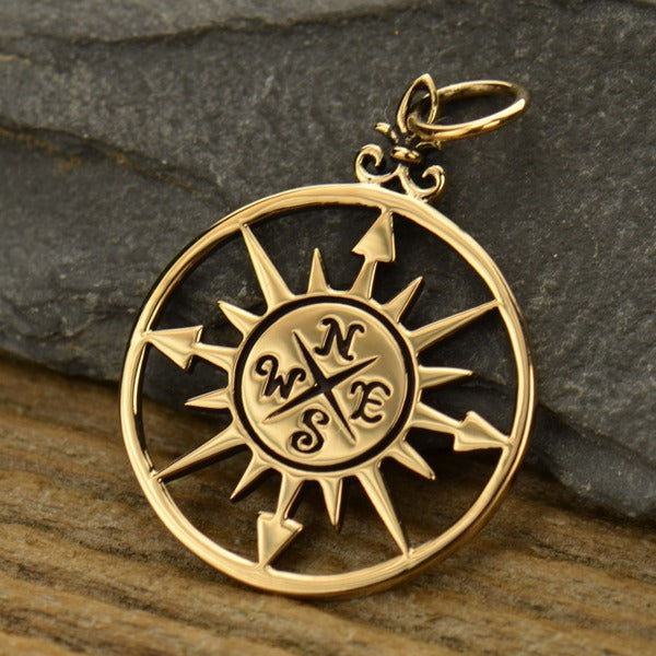 Compass Rose Pendant, - Poppies Beads n' More