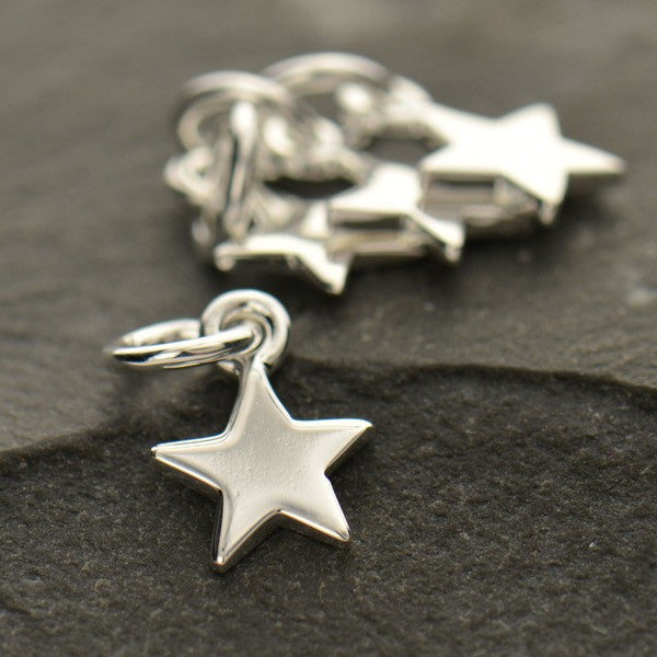 Tiny Sterling Silver Small Star Charm - Poppies Beads n' More