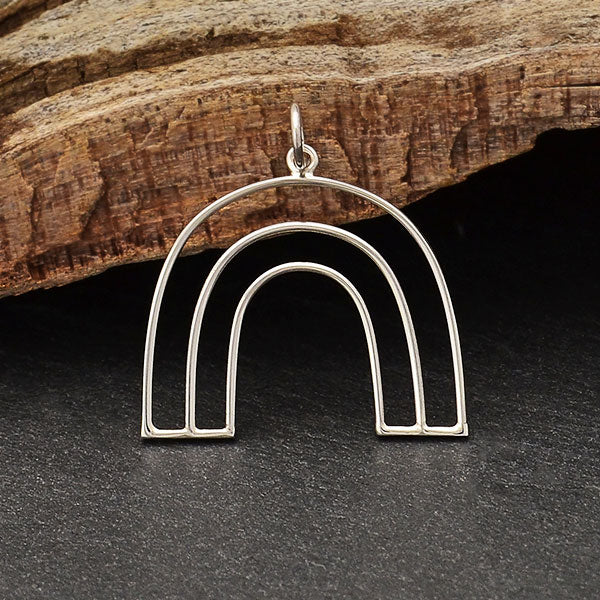 Sterling Silver Open Wire Arch Pendant - Poppies Beads n' More